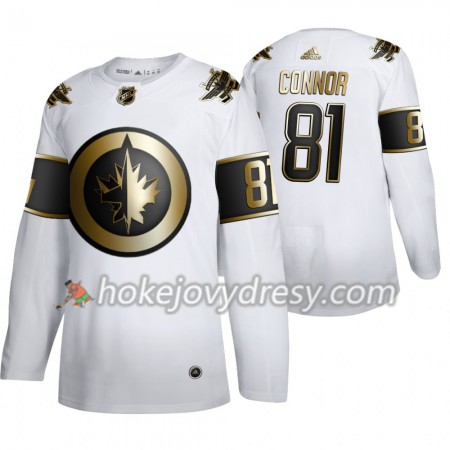 Pánské Hokejový Dres Winnipeg Jets Kyle Connor 81 Adidas 2019-2020 Golden Edition Bílá Authentic